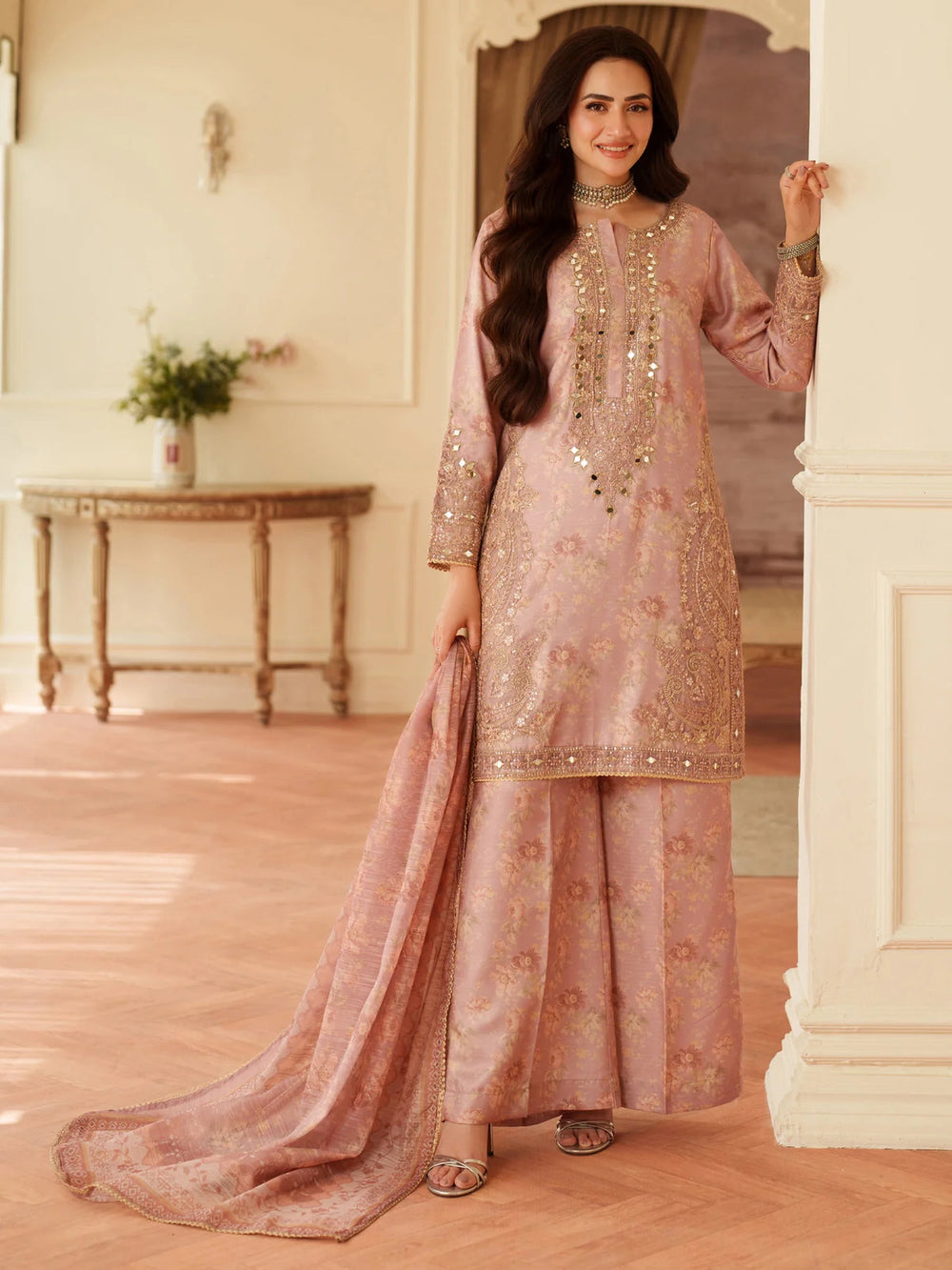 03-Piece Embroidered Lawn Suit With Chiffon Dupatta | Ready To Wear