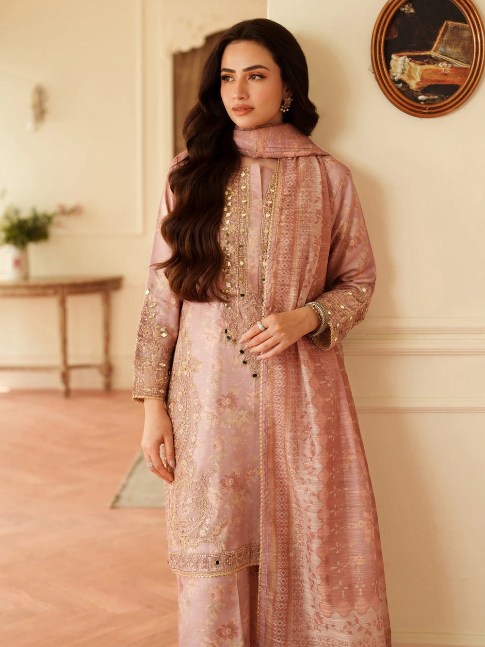 03-Piece Embroidered Lawn Suit With Chiffon Dupatta | Ready To Wear