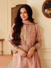 03-Piece Embroidered Lawn Suit With Chiffon Dupatta | Ready To Wear
