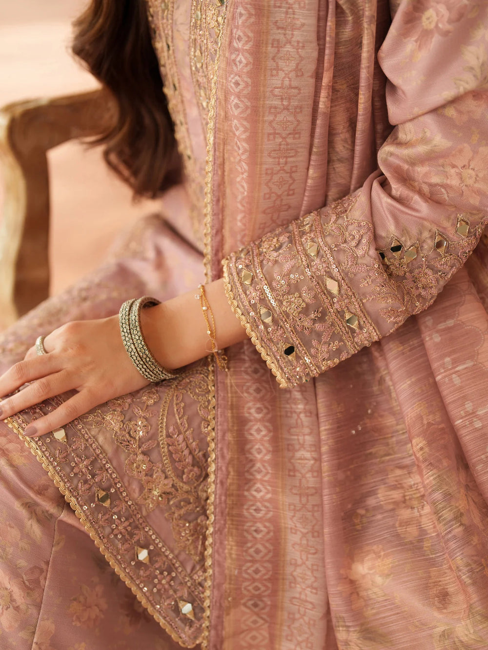 03-Piece Embroidered Lawn Suit With Chiffon Dupatta | Ready To Wear