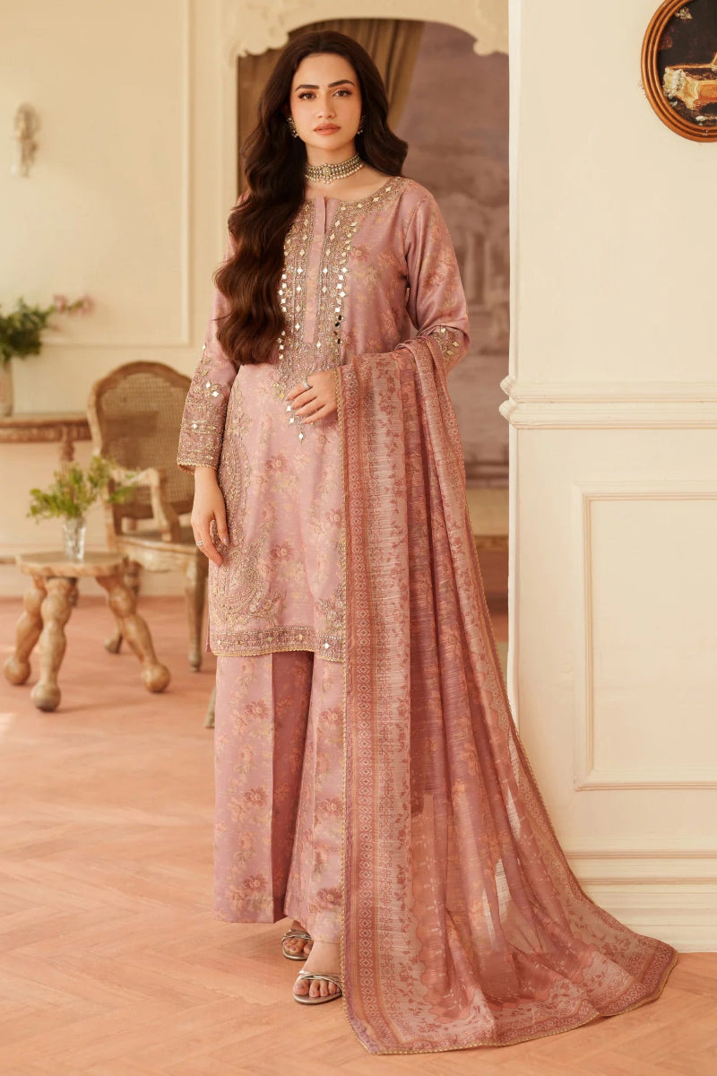 03-Piece Embroidered Lawn Suit With Chiffon Dupatta | Ready To Wear