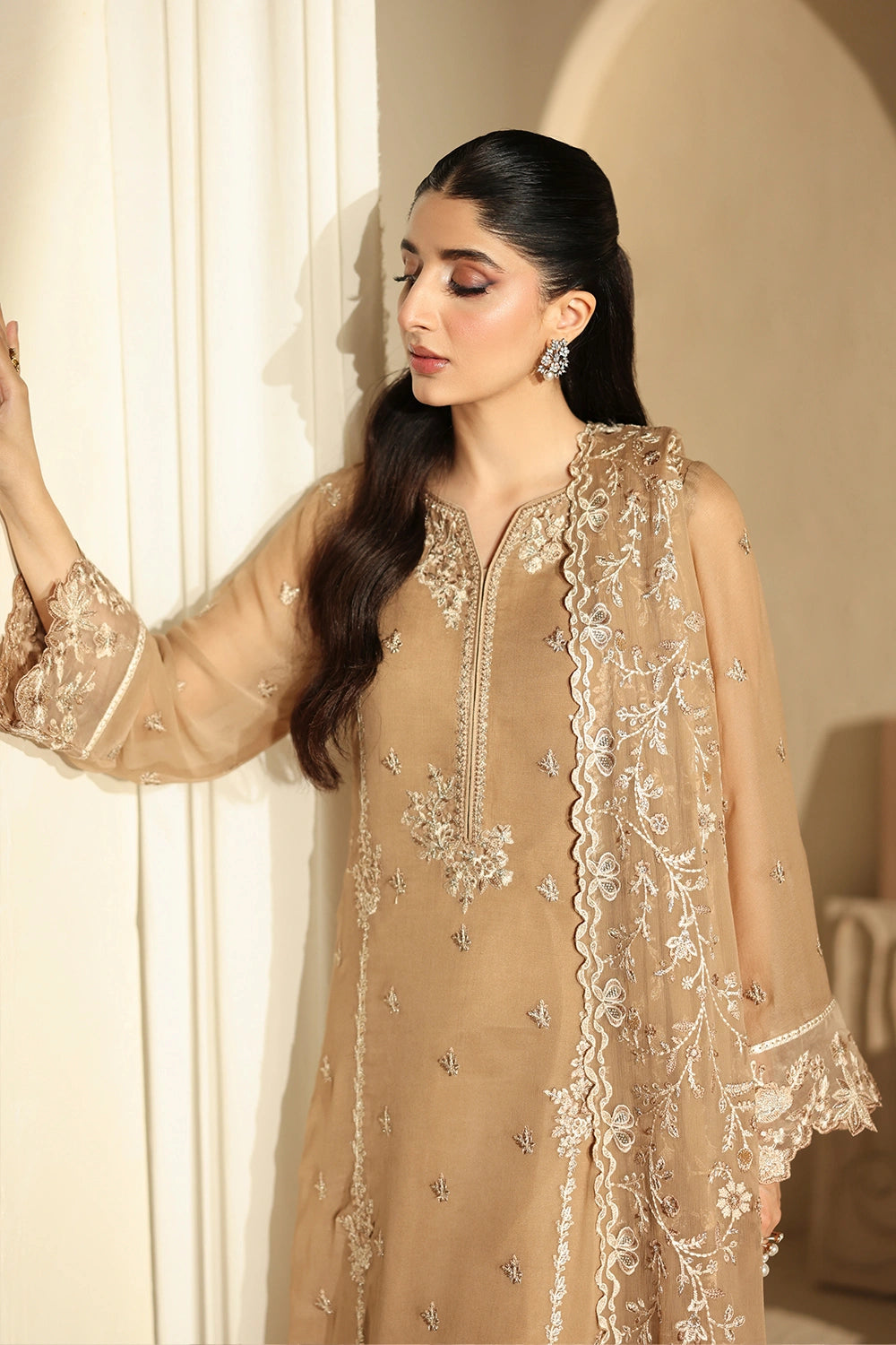 03-Piece Chiffon Suit With Embroidery | Ready To Wear