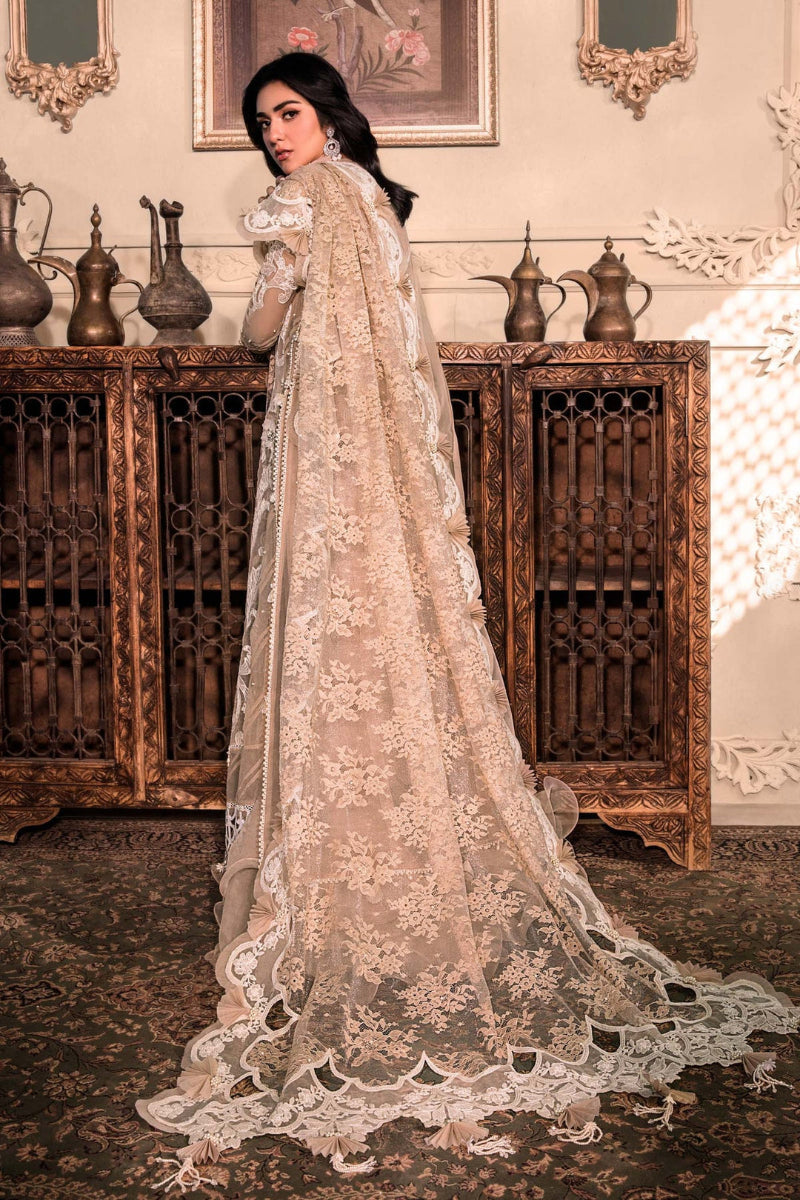 Beige Organza Heavily Embroidered 3-Piece Suit | Ready To Wear