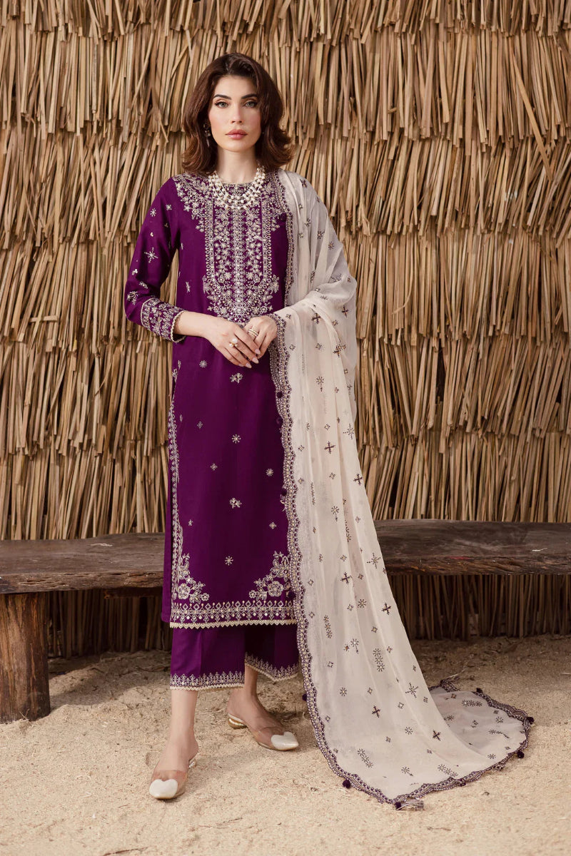 03-Piece Chiffon Suit With Embroidery | Ready To Wear