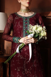 Maroon Chiffon Sequence Embroidered 3-Piece suit | Ready to Wear