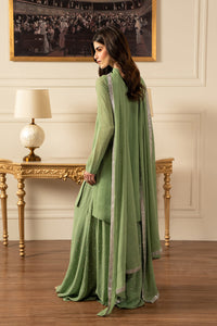 Pistachio Green Chiffon 3-Piece Gharara Suit | Ready to Wear