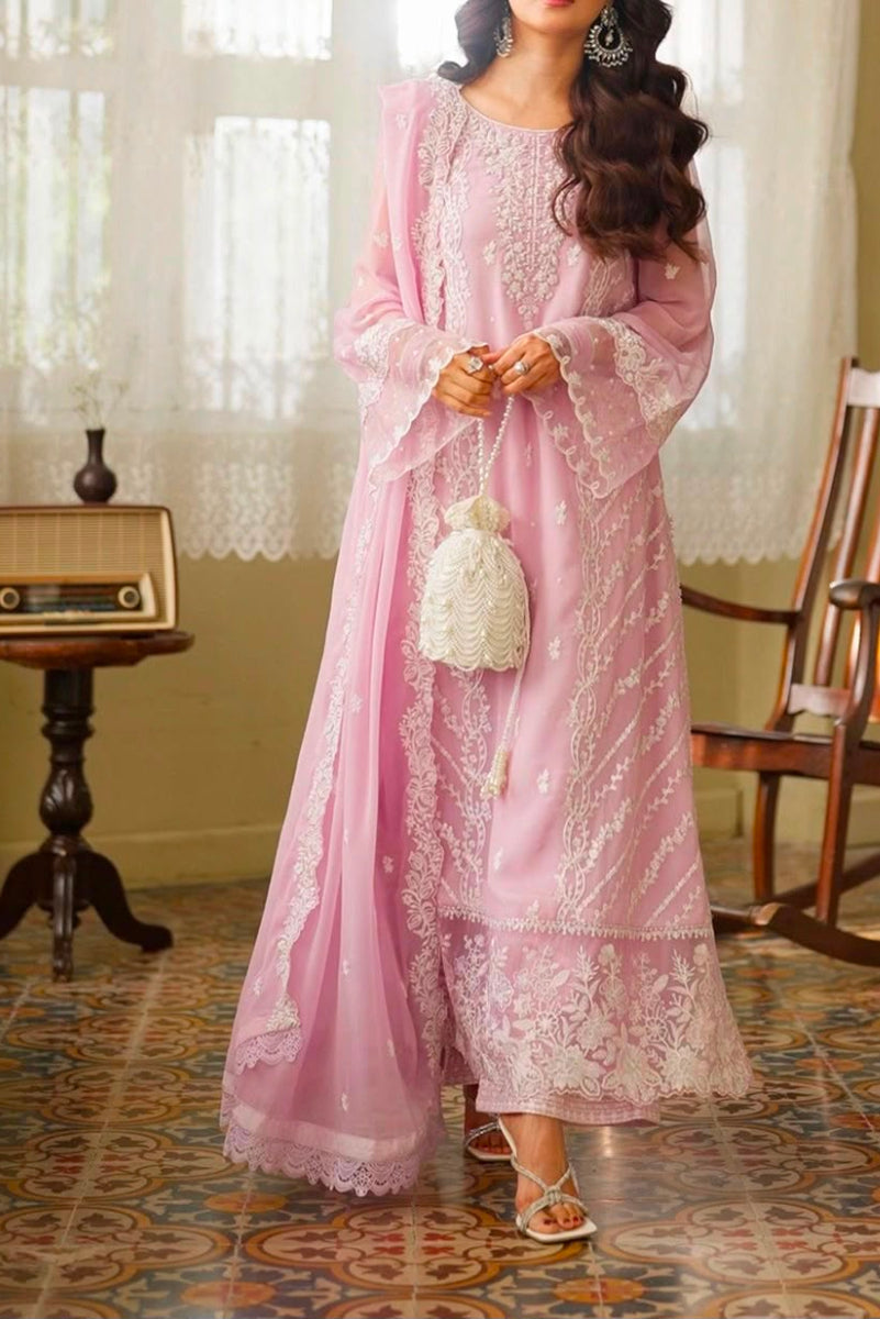 Chiffon 3-Piece Suit with Embroidered Neckline & Chiffon Dupatta | Ready to Wear