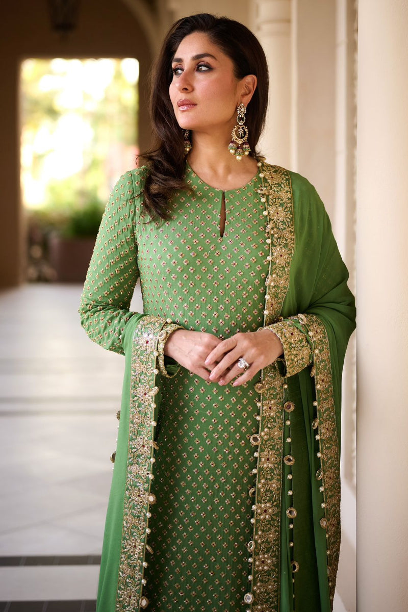 Sequence Embroidered Semi-Pure Chiffon 3 piece Suit | Ready To Wear