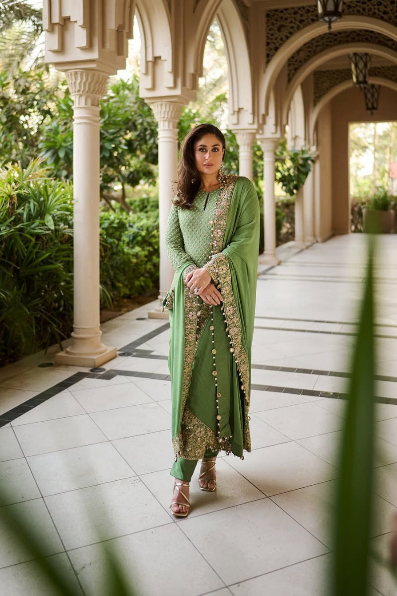 Sequence Embroidered Semi-Pure Chiffon 3 piece Suit | Ready To Wear
