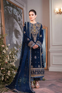 Royal Blue Heavy Embroidered Velvet Suit | Ready To Wear