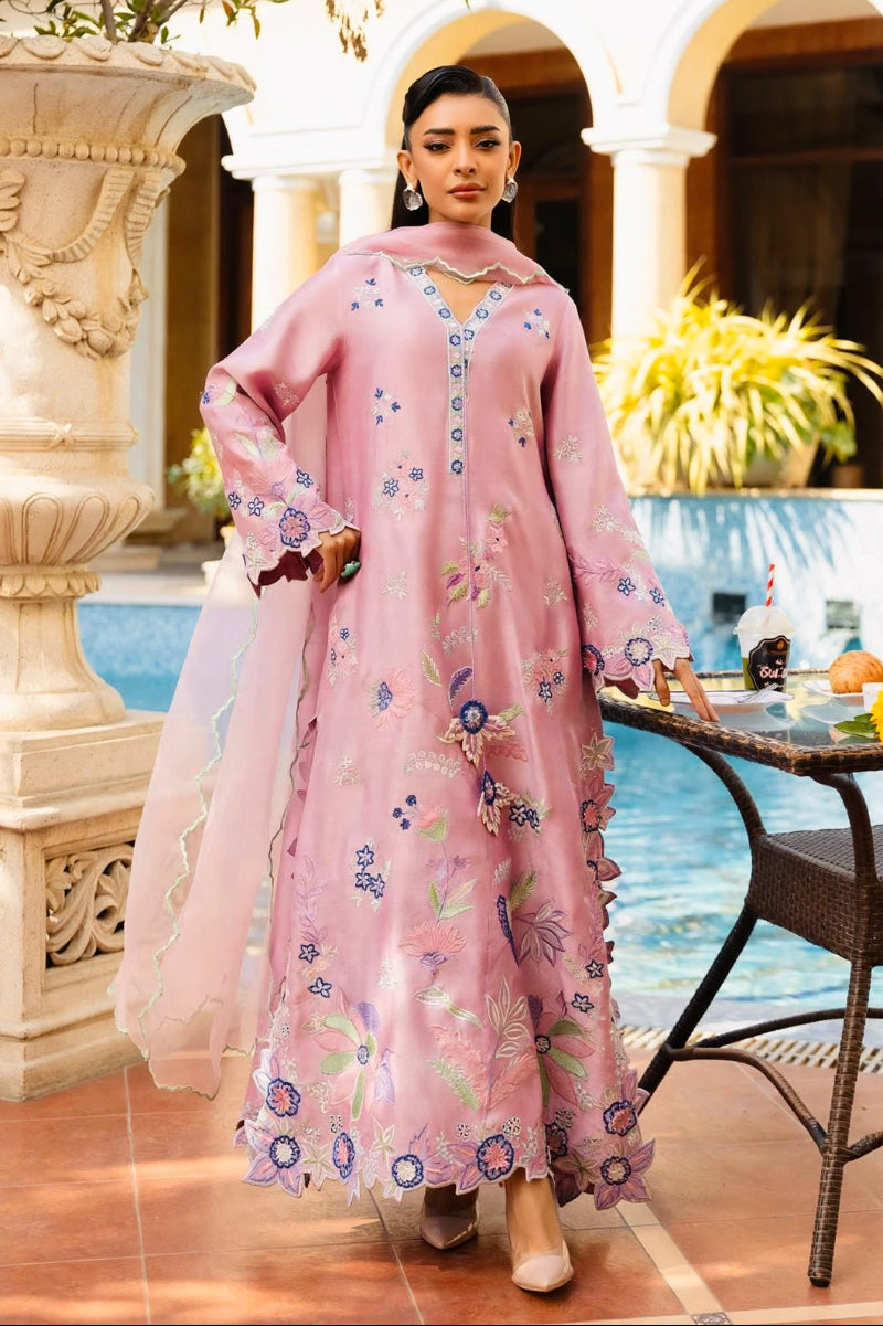 Pure Silk Embroidered 3-Piece suit| Ready to Wear