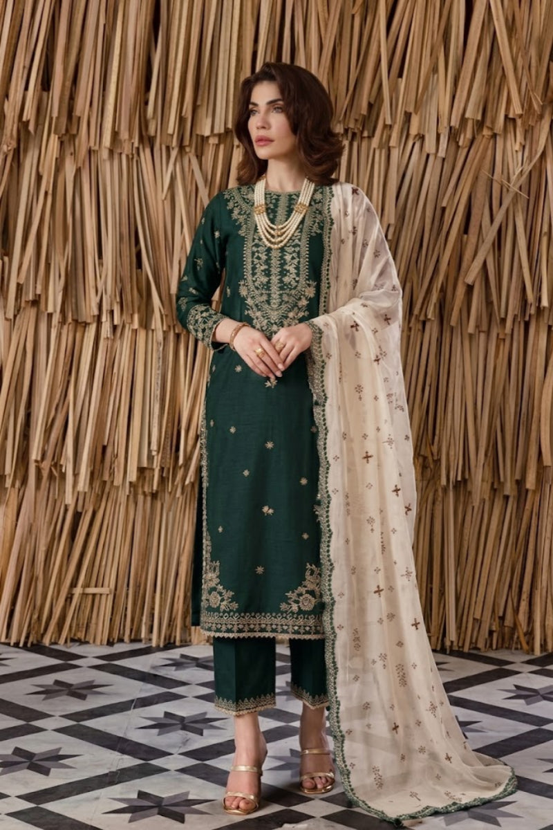 03-Piece Chiffon Suit With Embroidery | Ready To Wear