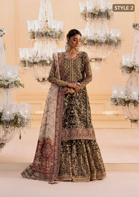 Deep Antique Bronze & Charcoal: Embroidered Organza Suit | Ready To Wear
