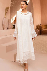 3-Piece Semi Pure Chiffon Embroidered Suit - Ready  To  Wear