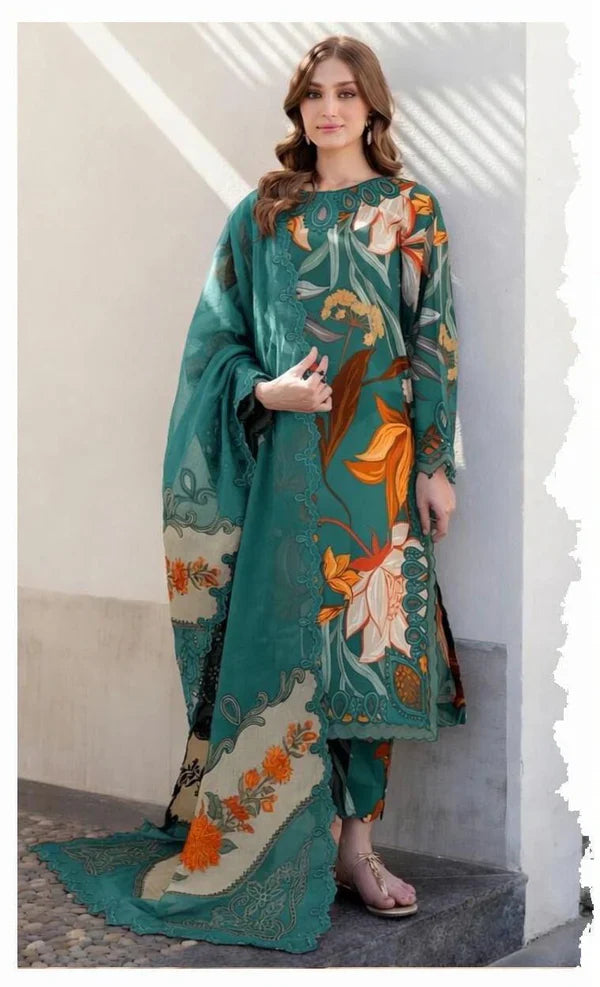 03-Piece Printed Lawn Suit | Ready To Wear