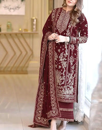 03-Piece Chffon Suit With Embroidery | Ready To Wear
