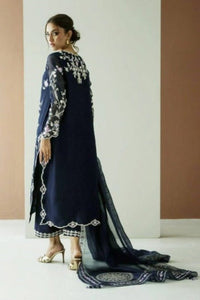 Organza Embroidered 3-Piece Suit With Hand Embellishment & Silk Trouser | Ready To Wear
