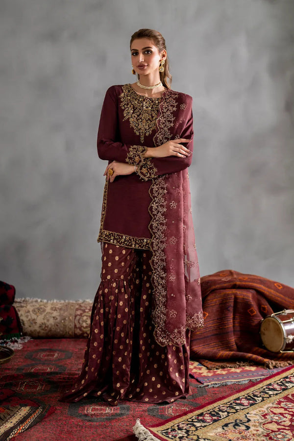 Elegant Heavy Embroidered Chiffon 3-Piece Formal Suit with Adda Work | Ready to Wear