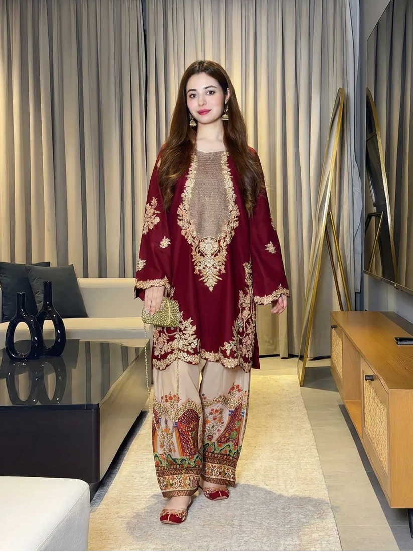 PREMIUM STITCHED 2-PIECE SILK SUIT | Ready To Wear