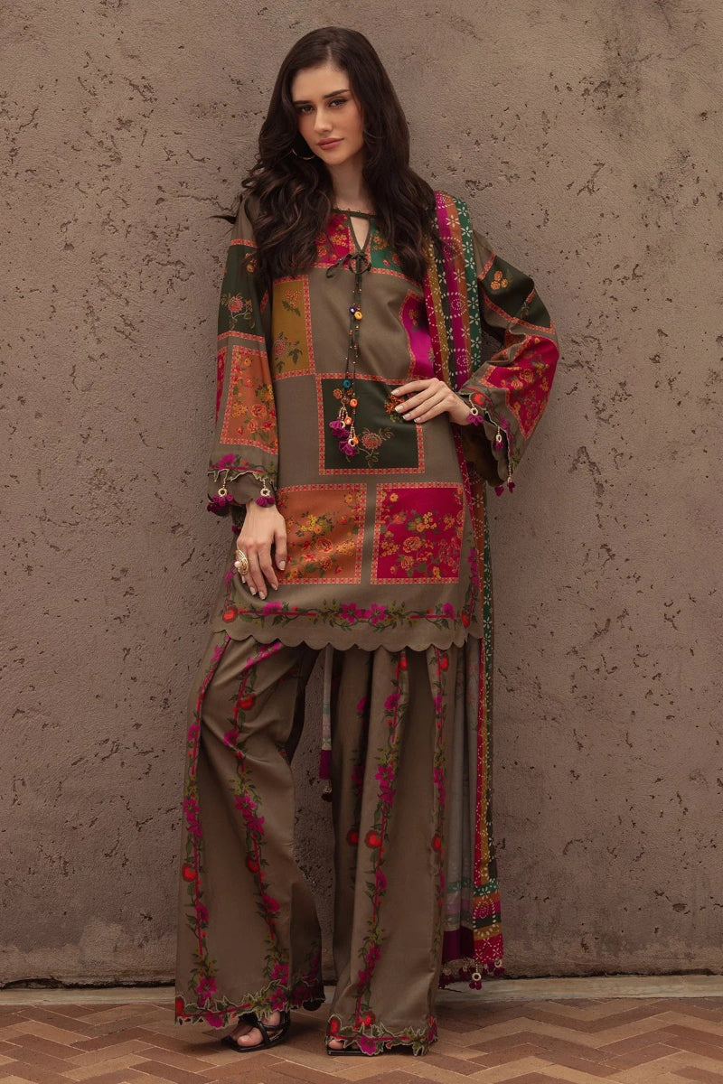 03-Piece Shamoze Silk Suit | Ready To Wear