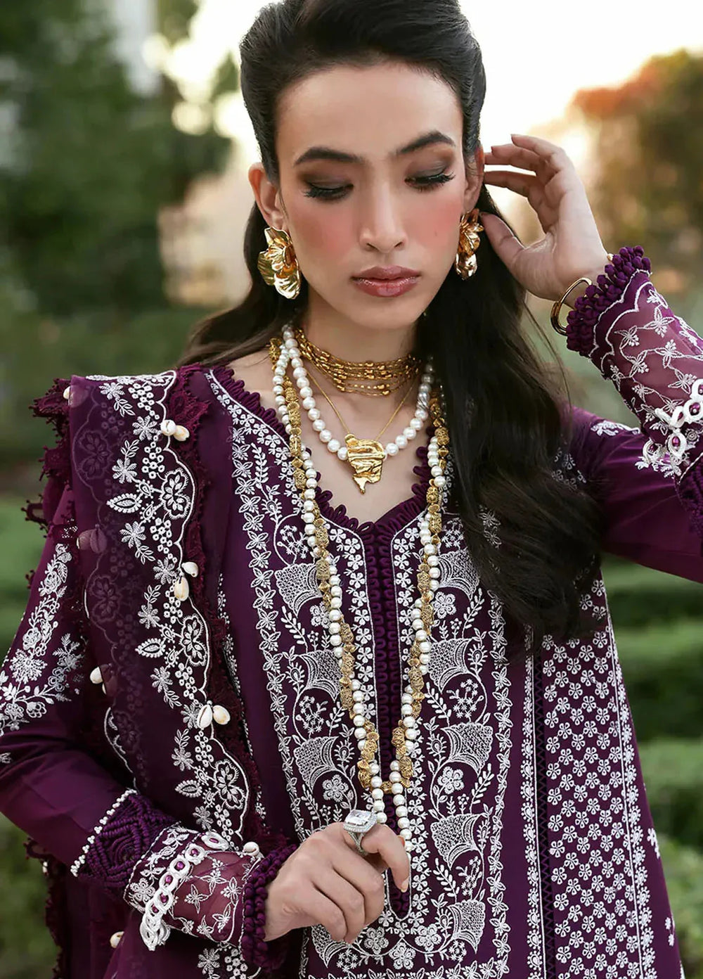 03-Piece Embroidered LAwn Suit With Organza Dupatta | Ready To Wear