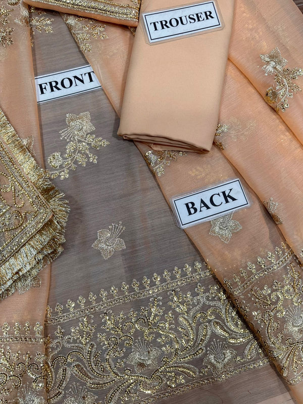 Semi Pure Chiffon Maxsi With Chiffon Dupatta | Ready To Wear