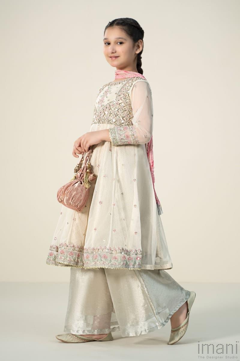 Chiffon Flare Suit With Embroidered Koti & Chiffon Dupatta | Ready To Wear
