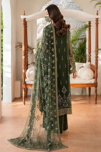 Olive Green FLOSSIE Luxury Chiffon Embroidered 3-Piece Suit | Ready to Wear
