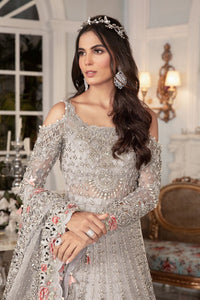 Elegant Silver Grey Premium Net 3-Piece Embroidered | Ready-to-Wear