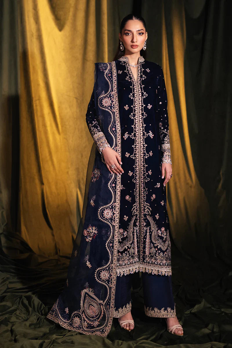 03-Piece Velvet Suit With Organza Dupatta | Ready To Wear