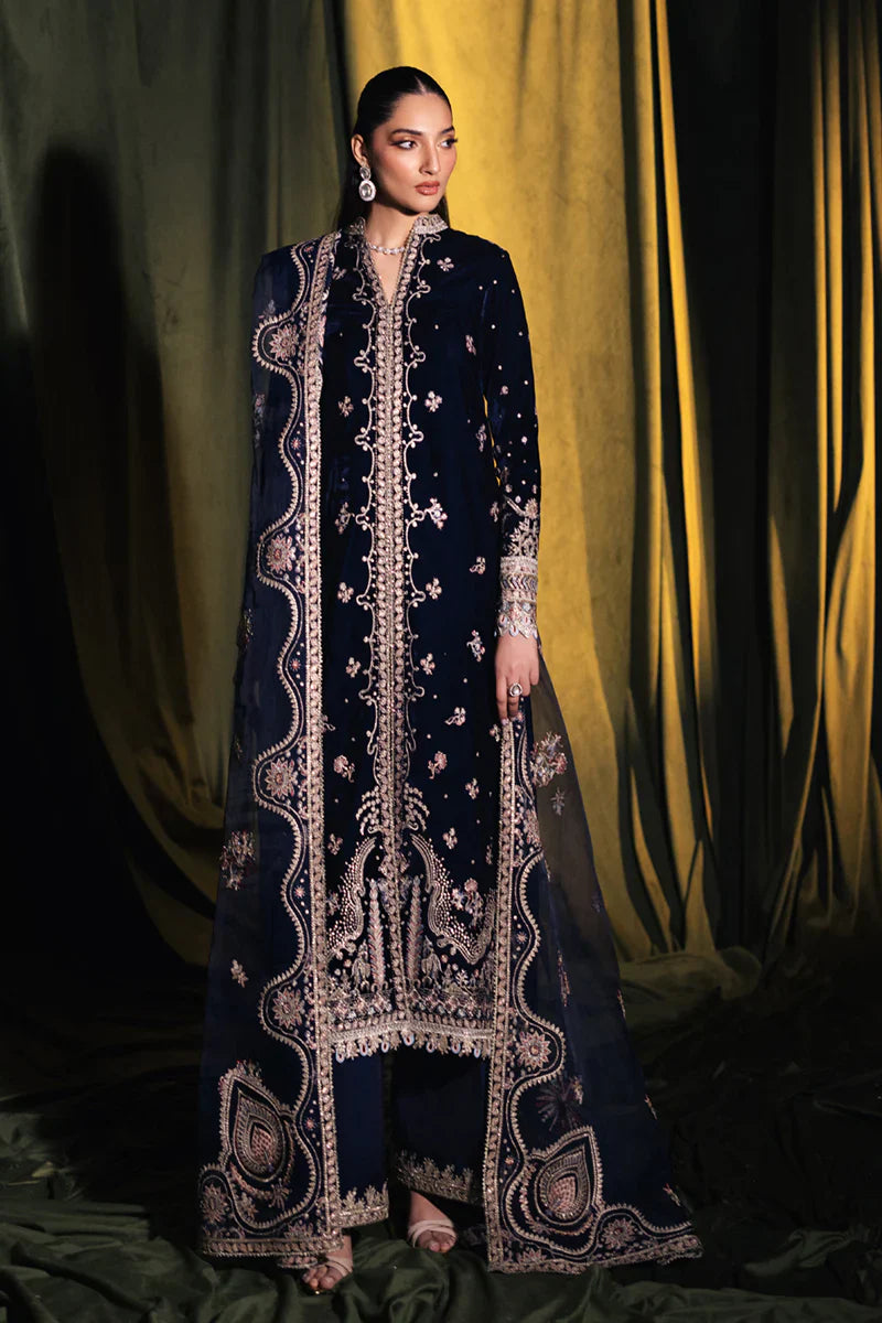 03-Piece Velvet Suit With Organza Dupatta | Ready To Wear