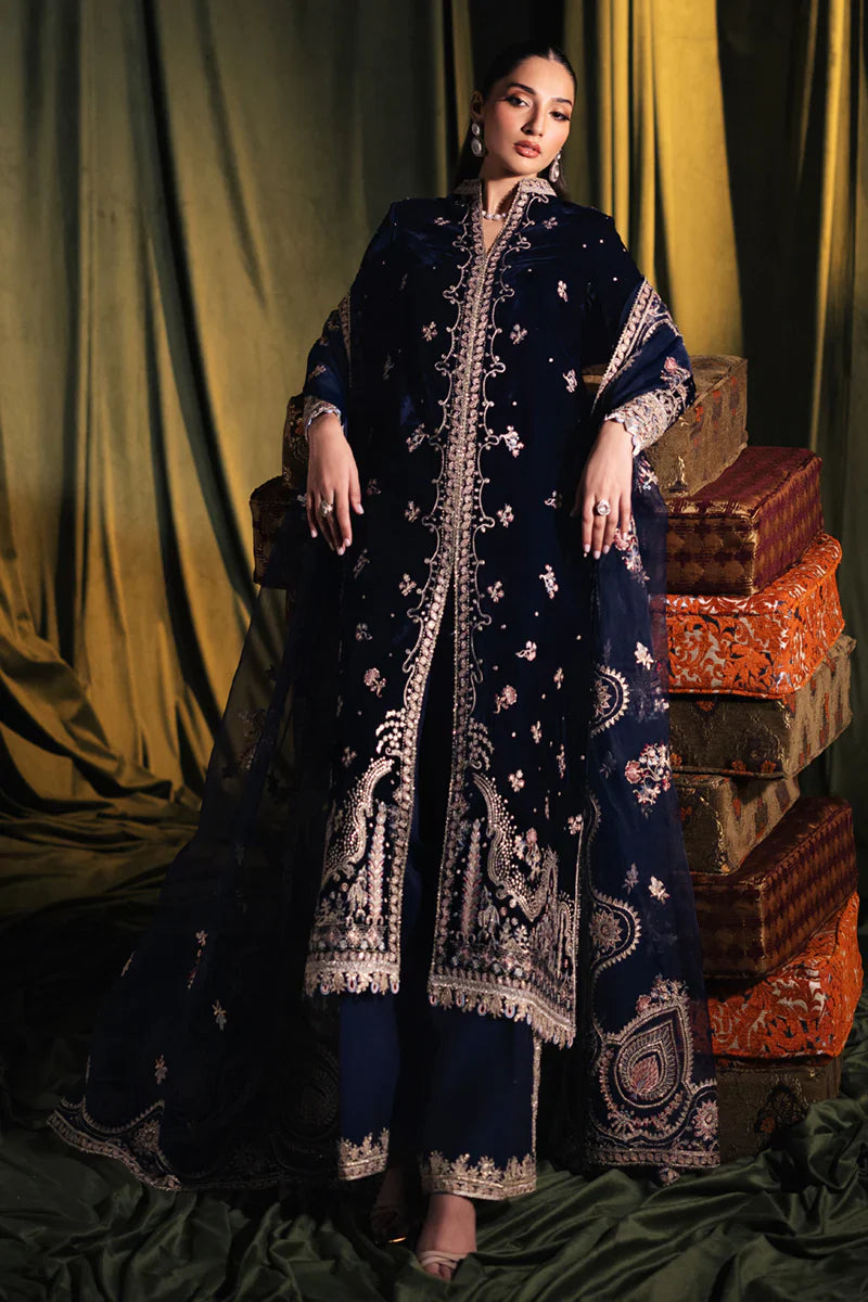 03-Piece Velvet Suit With Organza Dupatta | Ready To Wear