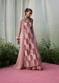 Chiffon Embroidered Long Shirt Gown with Raw Silk Lehnga – Ready to Wear