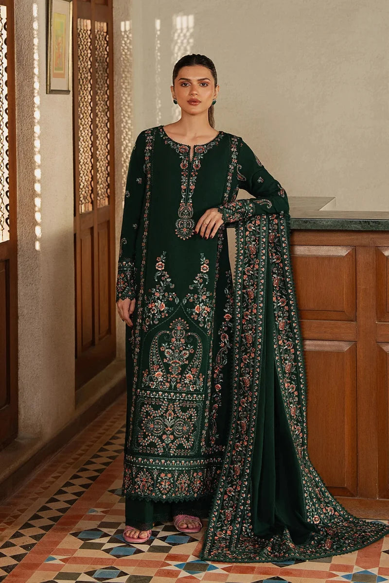 Forest Green & Multi-Color: Embroidered Lawn Suit | Ready To Wear