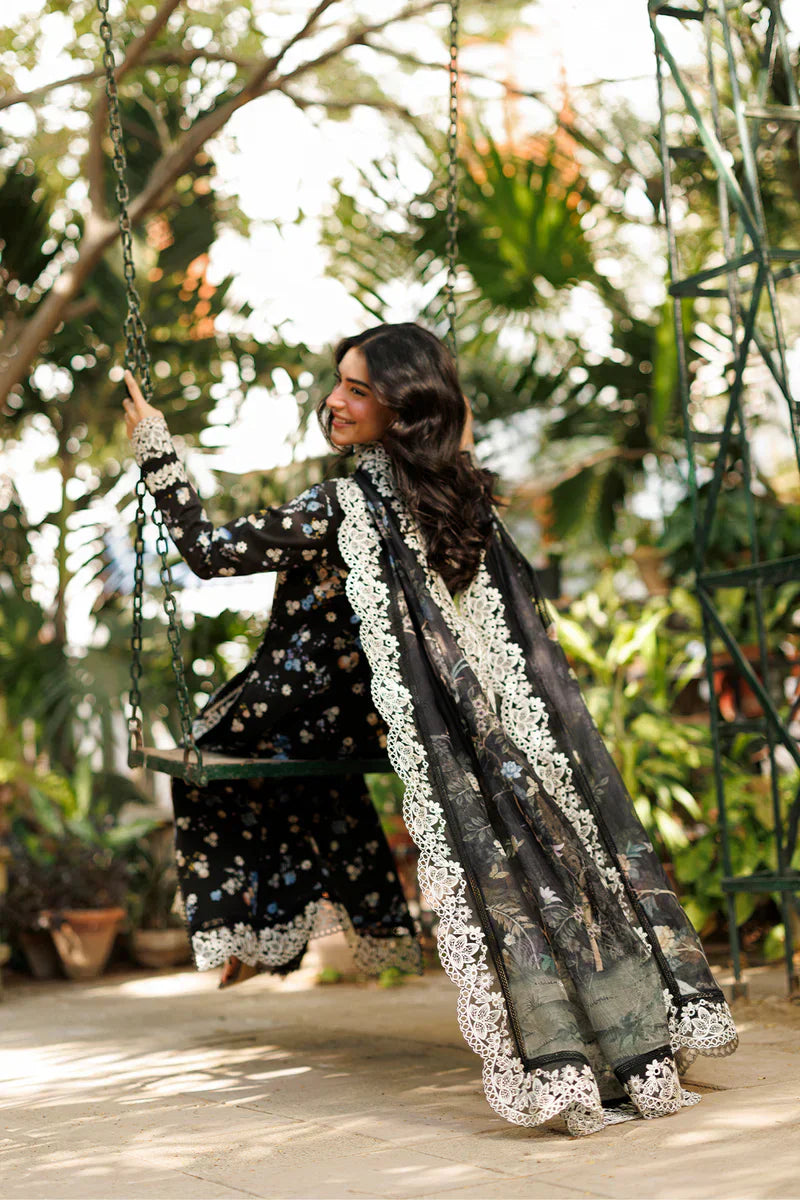 03-Piece Embroidered Printed Lawn Suit With Crinkle Chiffon Dupatta | Ready To Wear