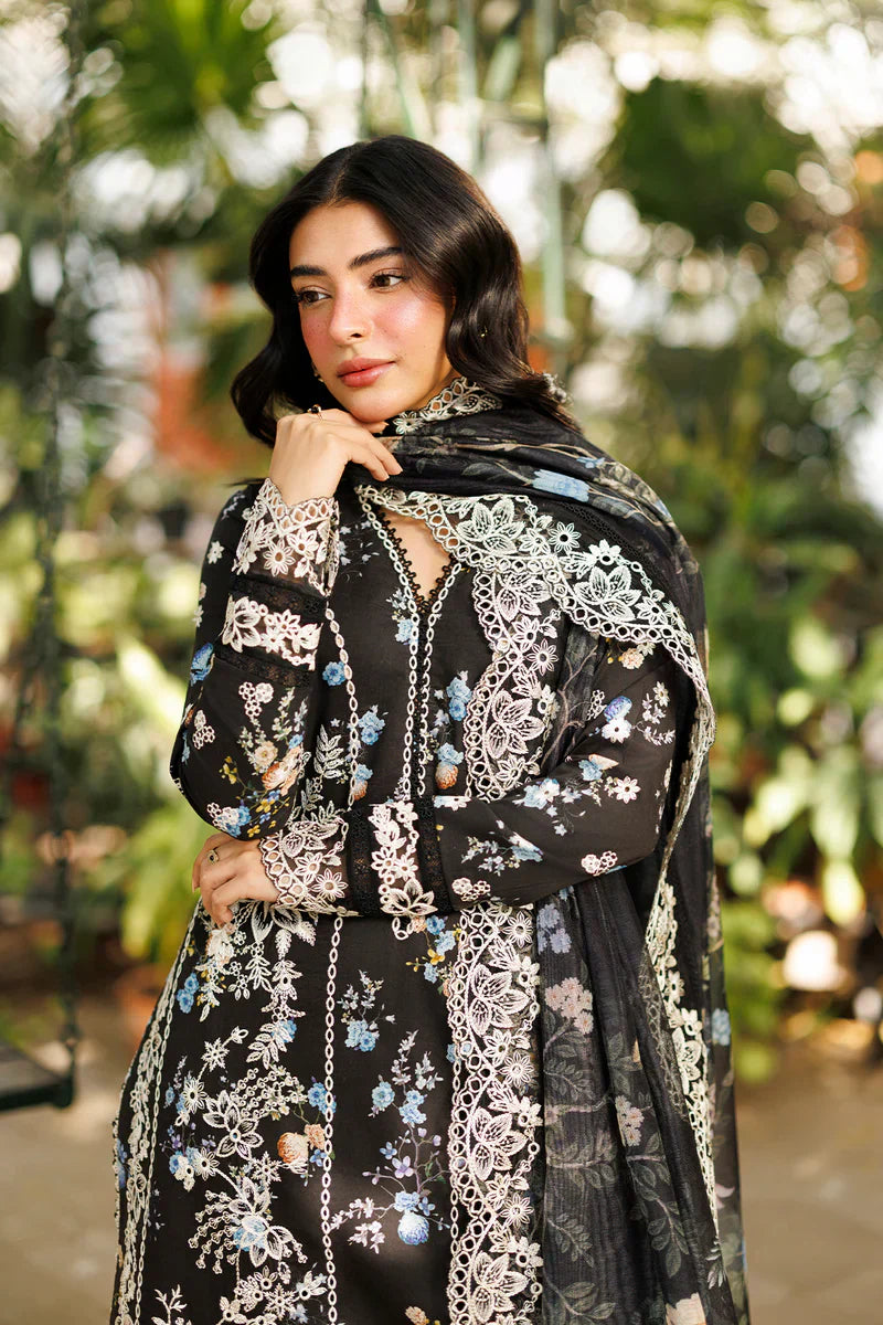 03-Piece Embroidered Printed Lawn Suit With Crinkle Chiffon Dupatta | Ready To Wear